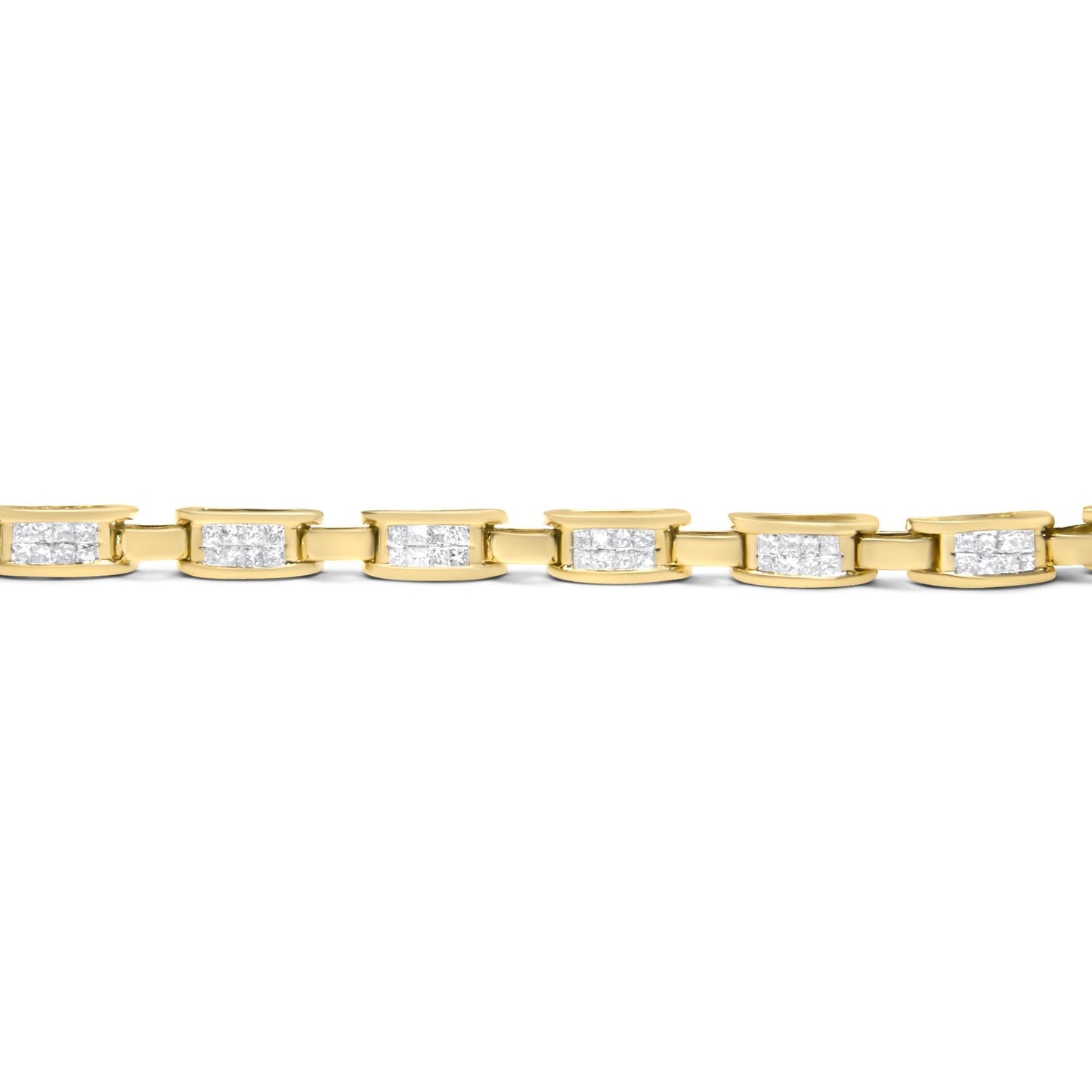 14K Yellow Gold Princess-Cut Diamond Links of Love Bracelet (2.00 cttw, H-I Color, SI2-I1 Clarity)-3
