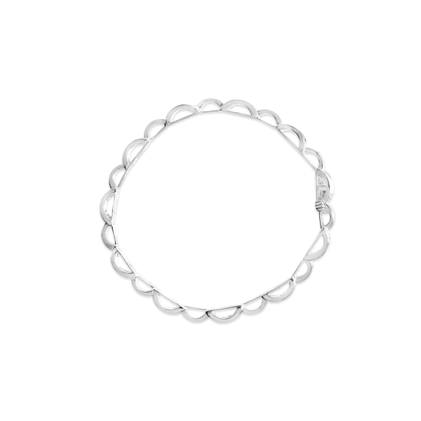 14K White Gold 1.0 Cttw Invisible Set Princess Diamond Alternating Link Tennis Bracelet (I-J Color, I1-I2 Clarity) - 7.25"-3