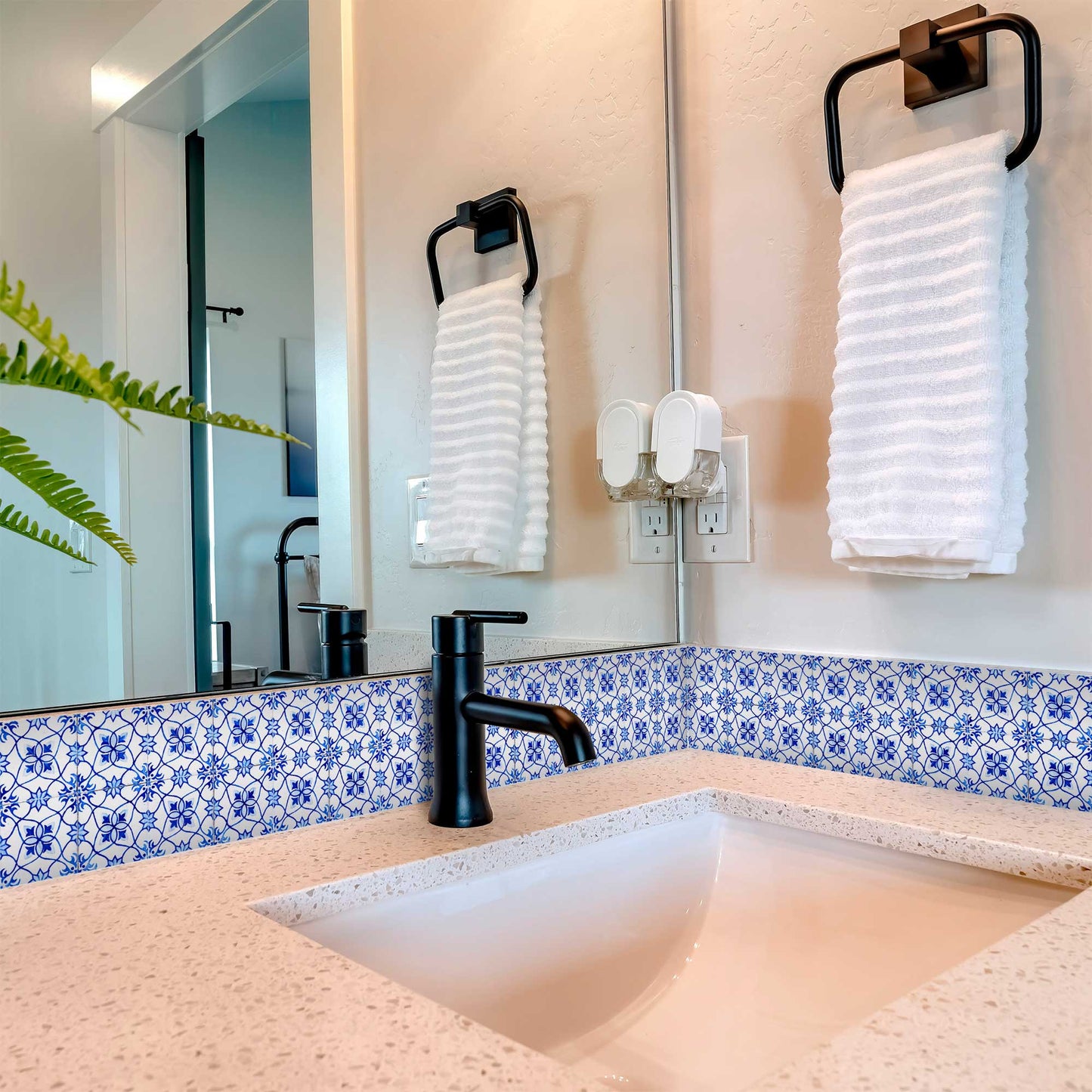 5" X 5" Blue Micro Peel And Stick Removable Tiles-5