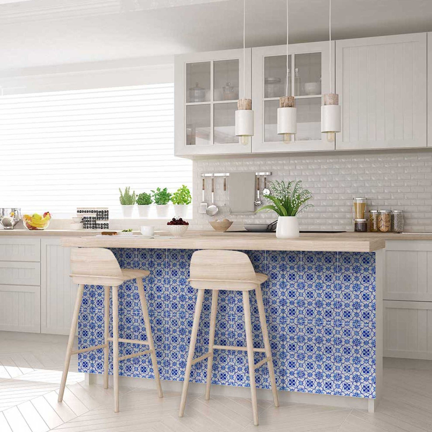 5" X 5" Blue Micro Peel And Stick Removable Tiles-7