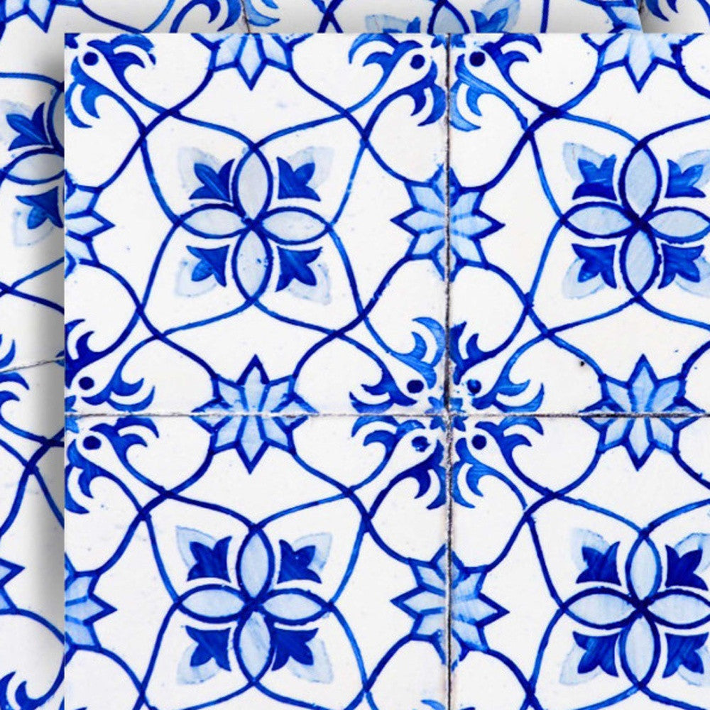 5" X 5" Blue Micro Peel And Stick Removable Tiles-1