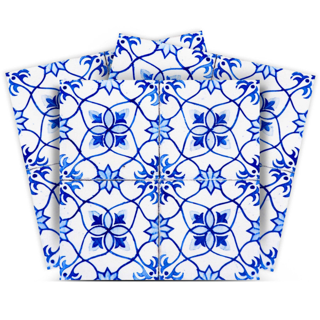 5" X 5" Blue Micro Peel And Stick Removable Tiles-2