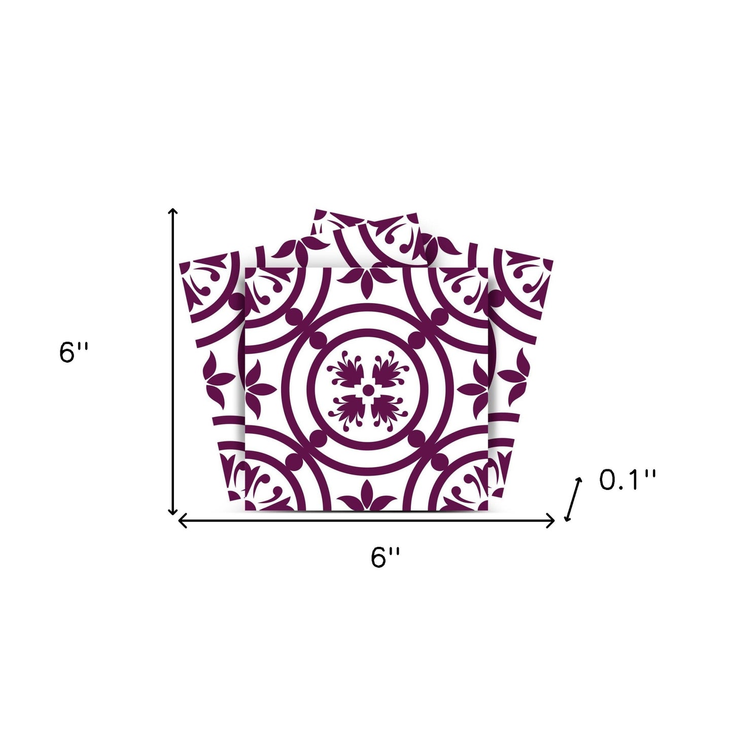 6" X 6" Merlot Lisa Removable Peel and Stick Tiles-8