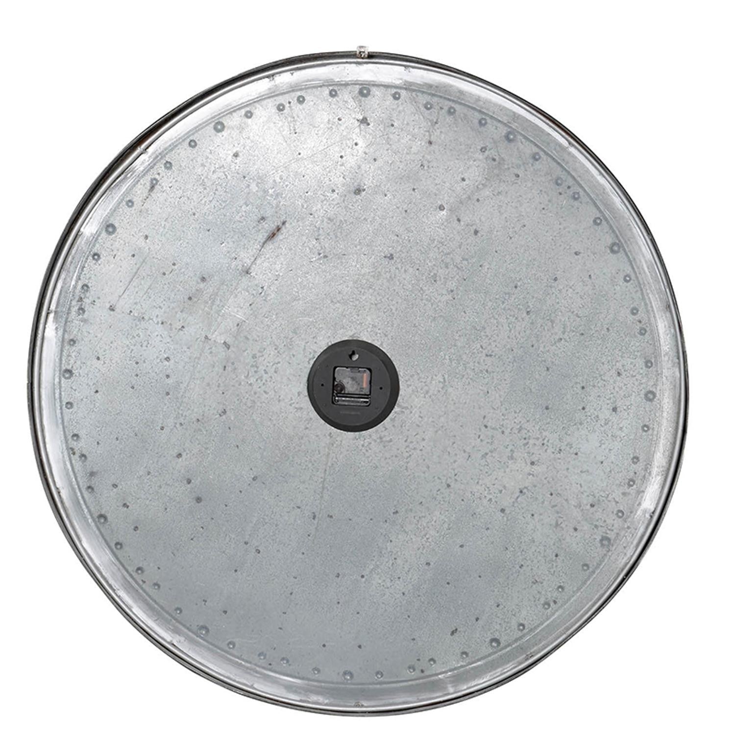 39" Rustic Galvanized Metal Round Wall Clock-4