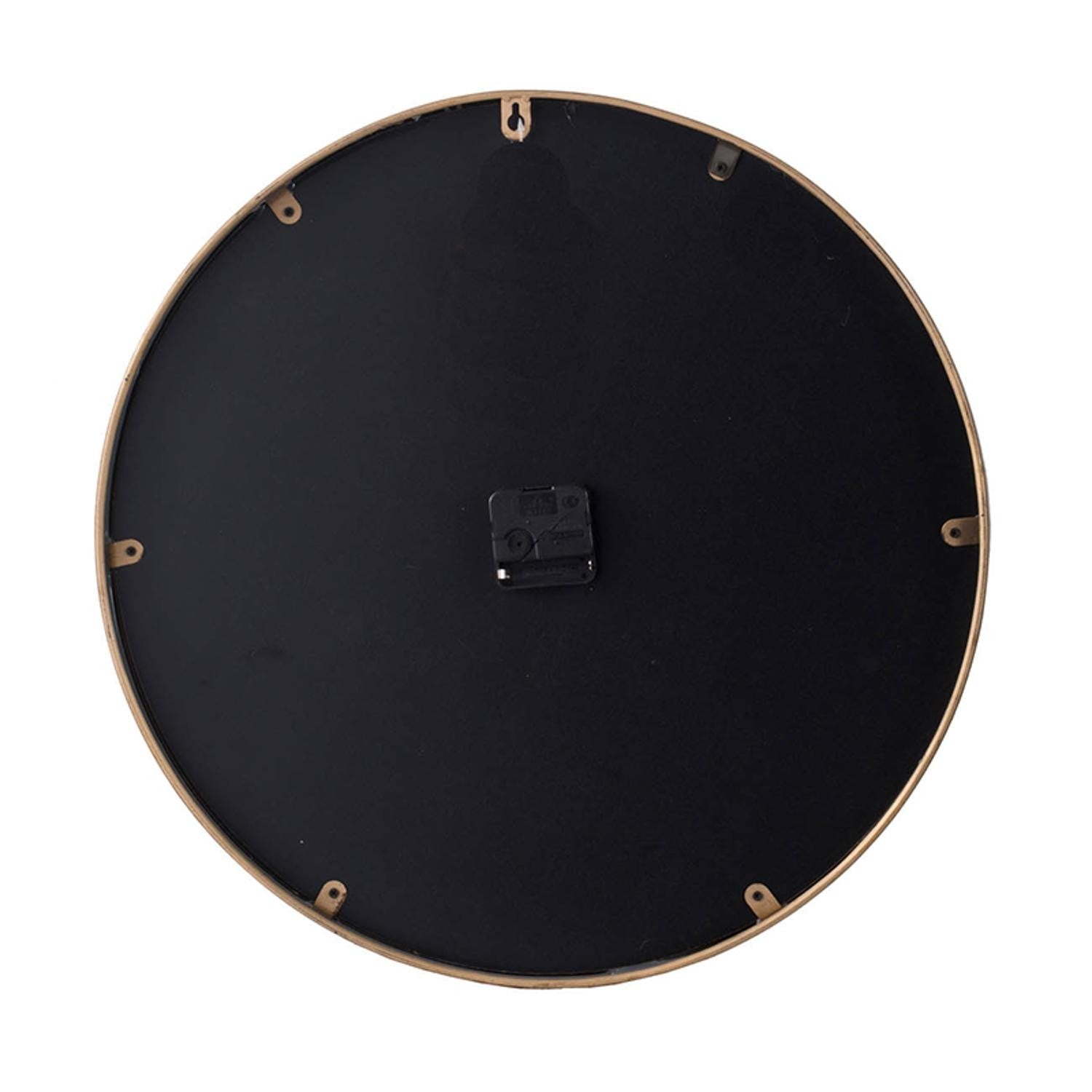 2" Round Gold Wood Analog Wall Clock-2