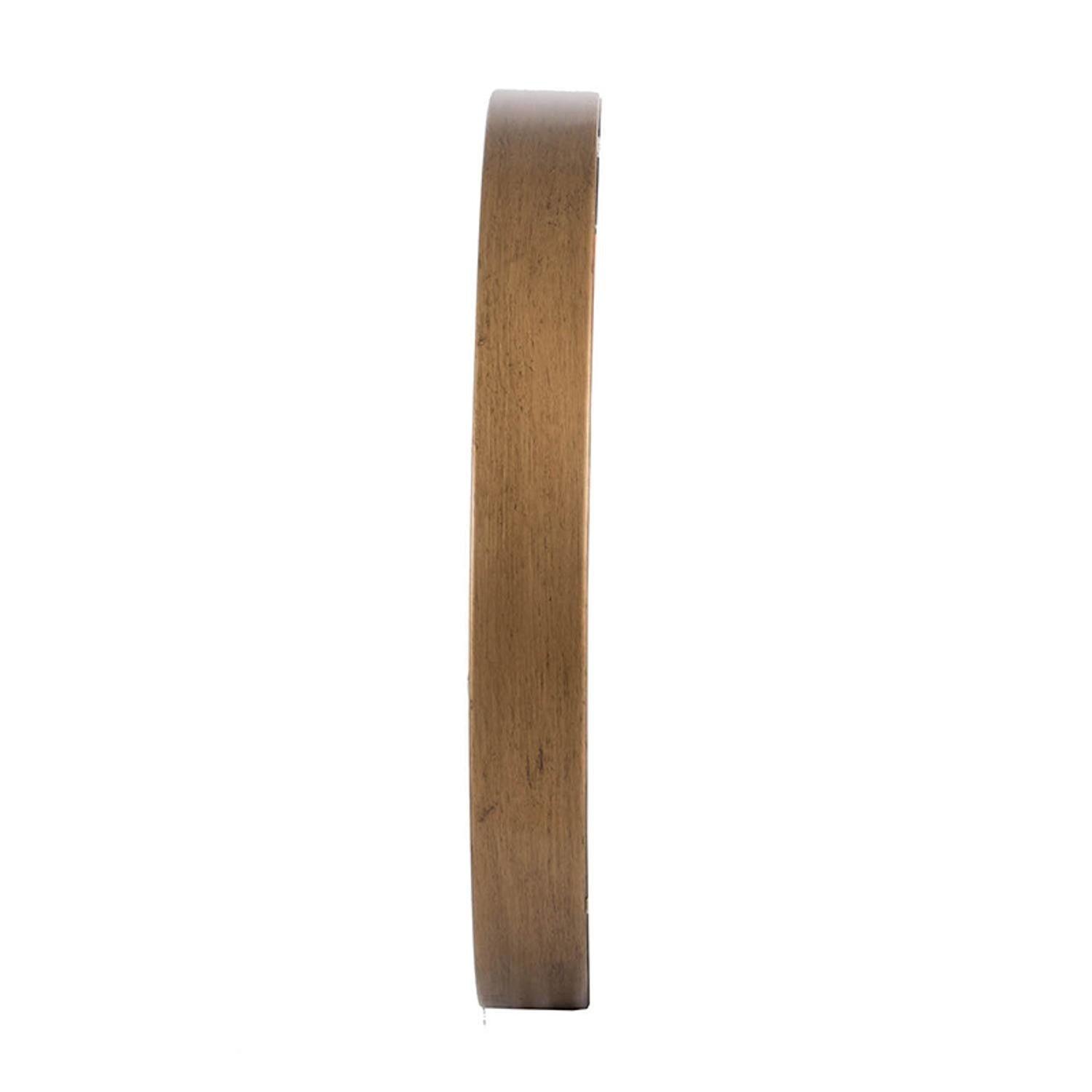 2" Round Gold Wood Analog Wall Clock-3