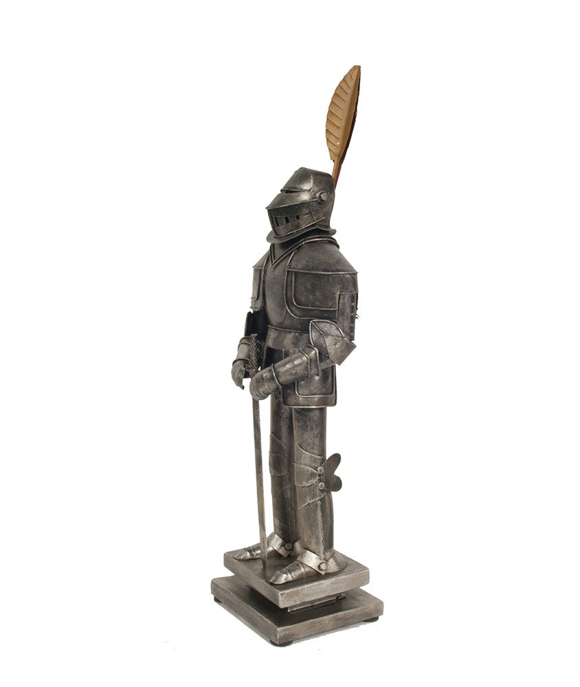 18" Gray Metal Hand Painted Figurine Tabletop Sculpture-2