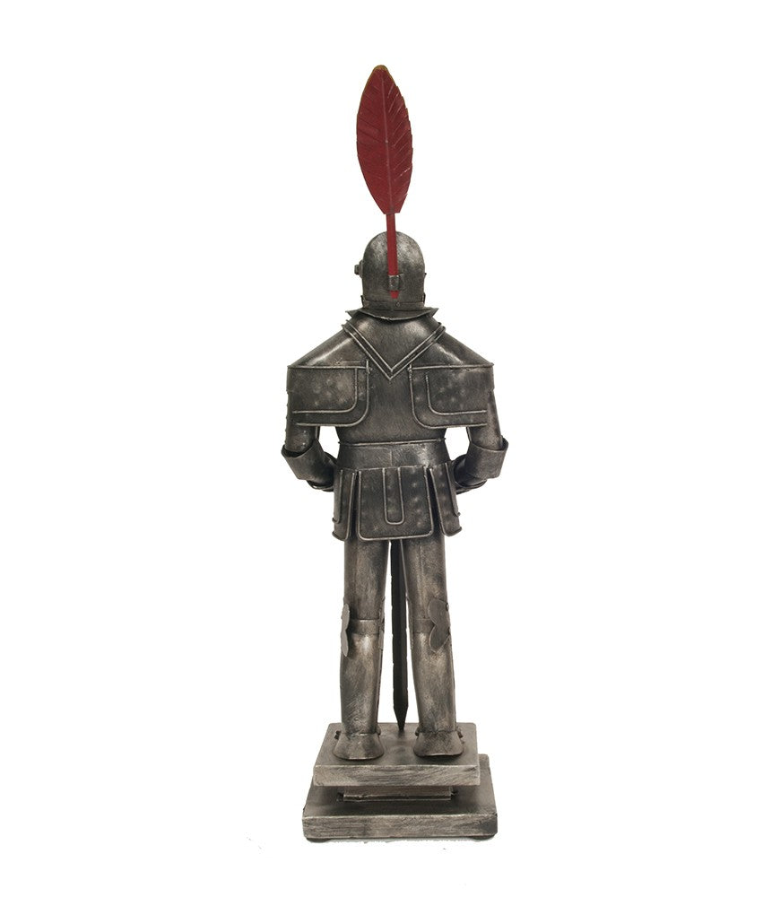 18" Gray Metal Hand Painted Figurine Tabletop Sculpture-3