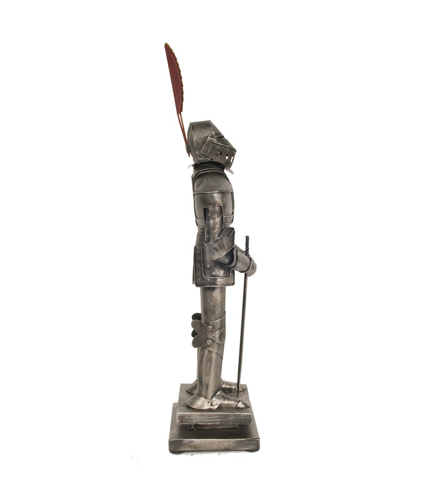 18" Gray Metal Hand Painted Figurine Tabletop Sculpture-4