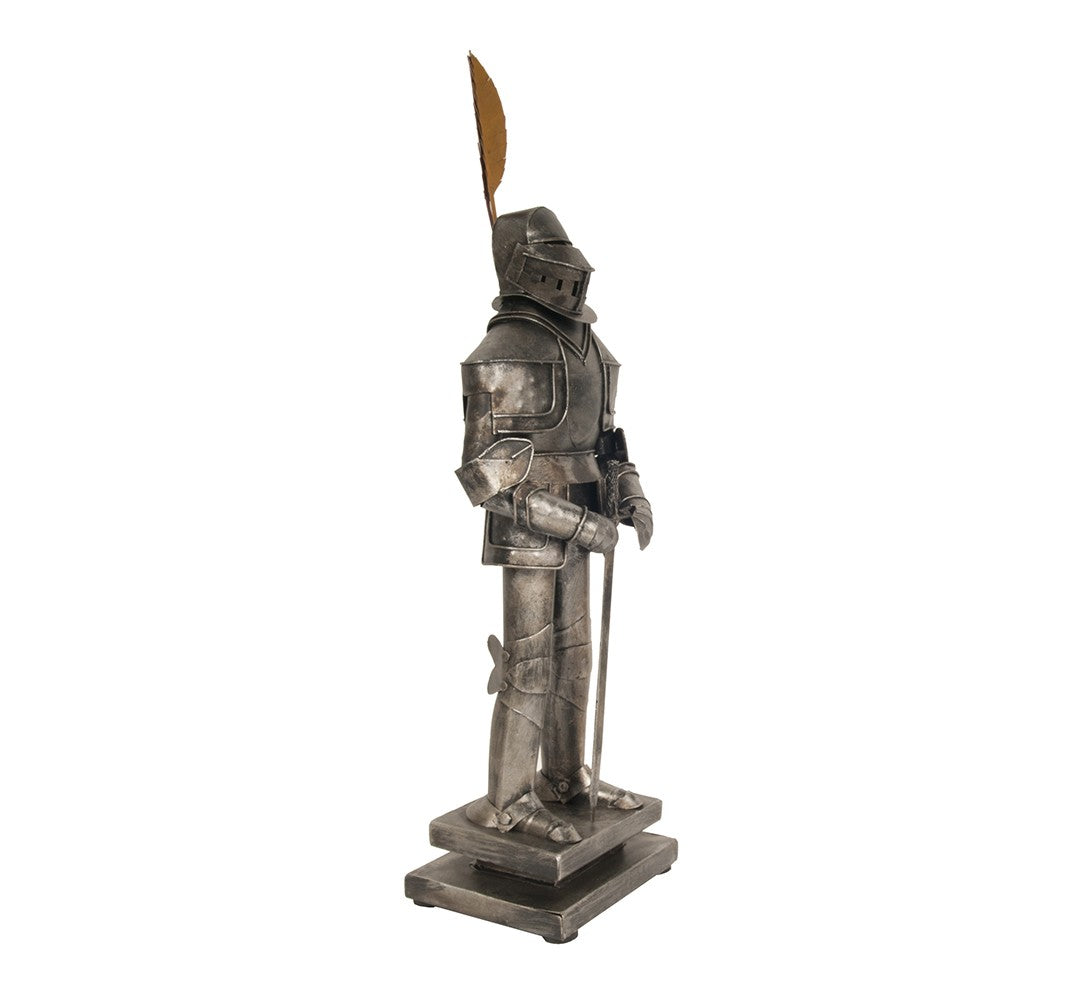 18" Gray Metal Hand Painted Figurine Tabletop Sculpture-5