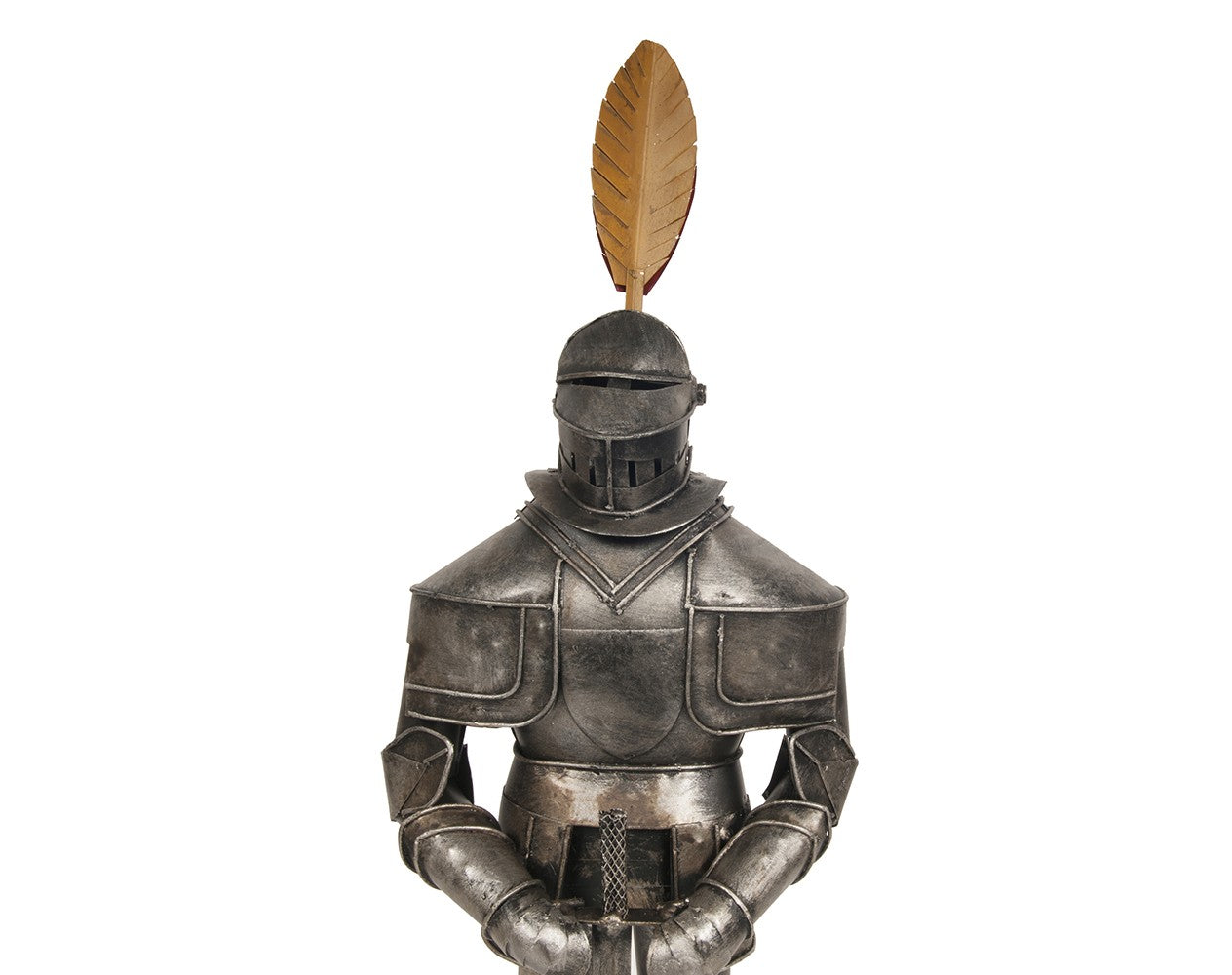 18" Gray Metal Hand Painted Figurine Tabletop Sculpture-7