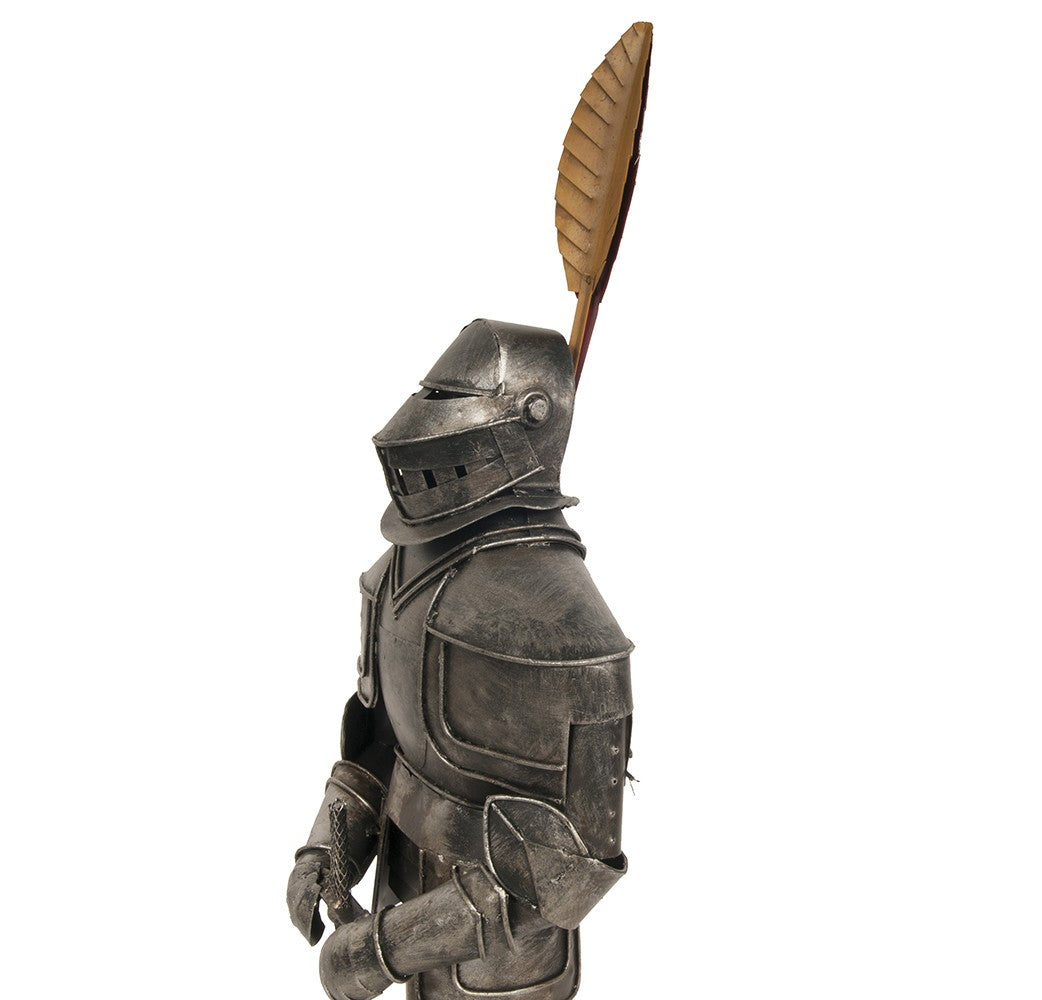 18" Gray Metal Hand Painted Figurine Tabletop Sculpture-8