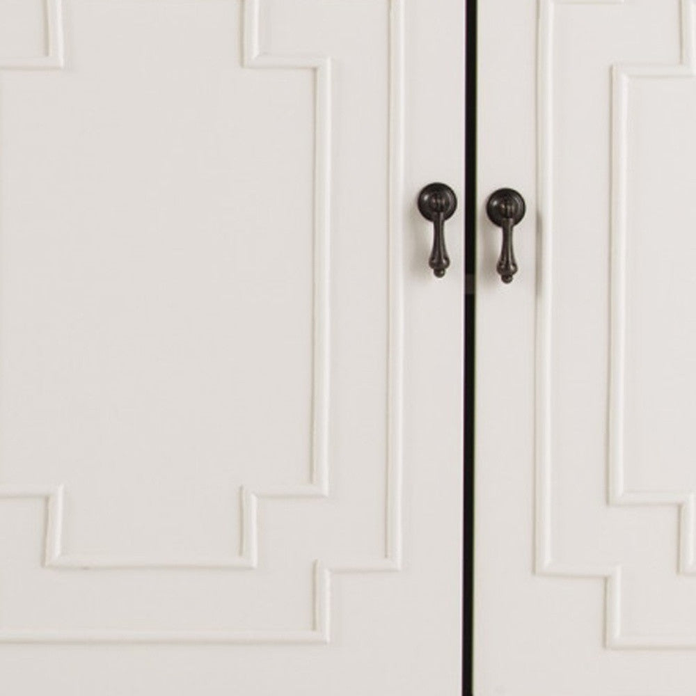 64" White Solid Wood Sideboard with Four Doors-6