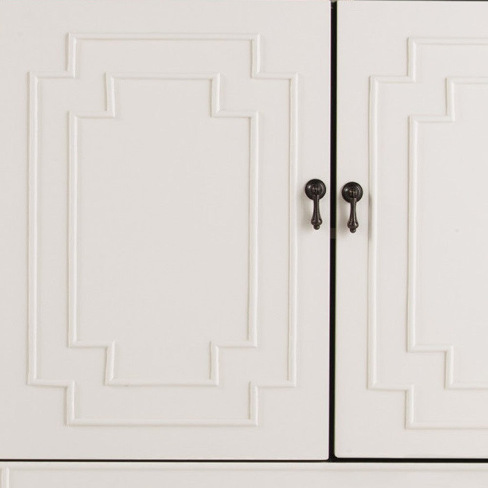 64" White Solid Wood Sideboard with Four Doors-8