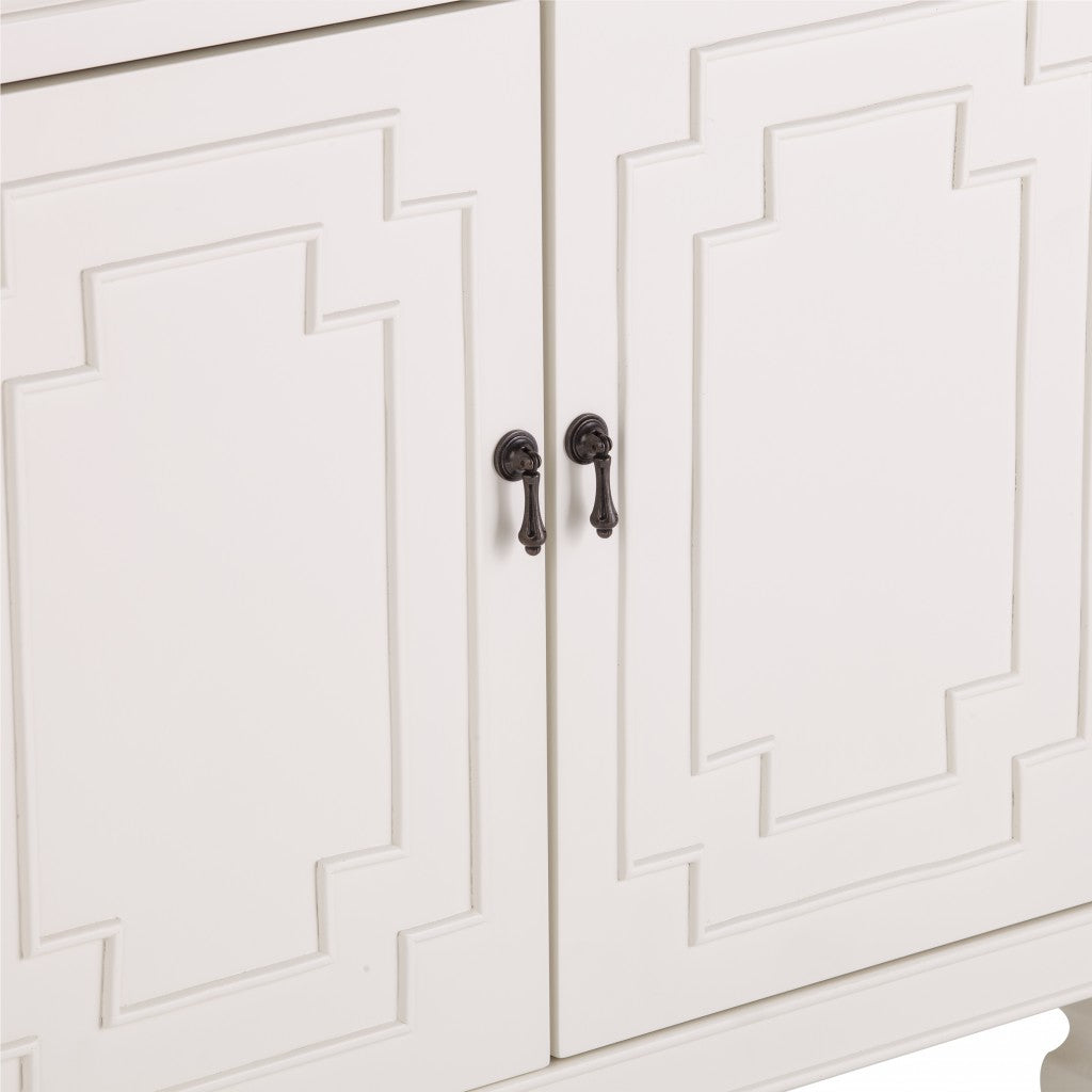64" White Solid Wood Sideboard with Four Doors-7