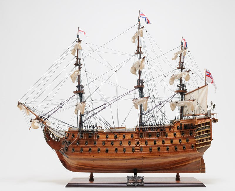 36" Wood Brown Solid Wood Hand Painted HMS Victory Exclusive Edition Model Boat-6