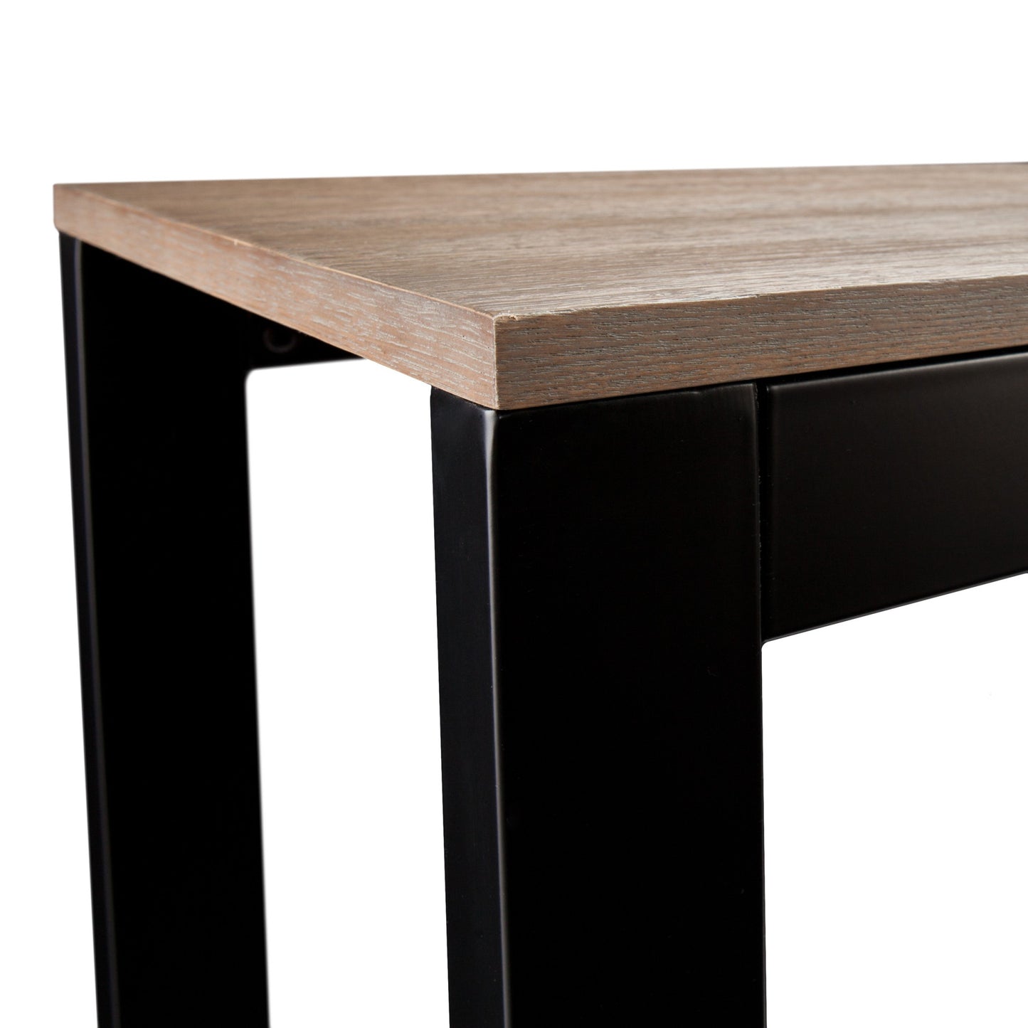56" Natural and Black and Black Sled Console Table-3