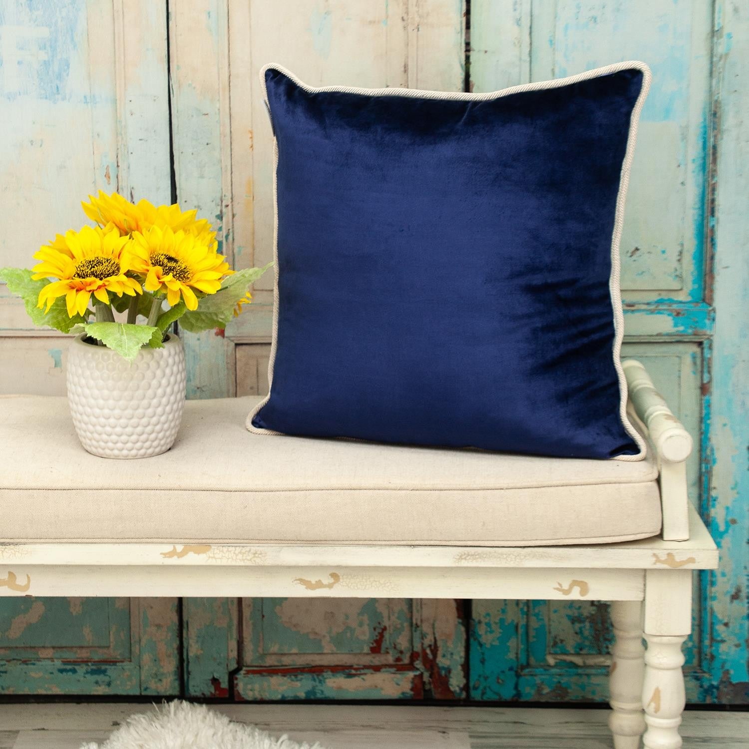 20" Aqua Teal Throw Pillow-6