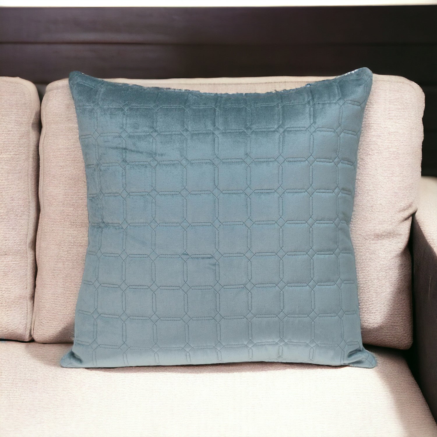 20" Gray Cotton Blend Throw Pillow-0