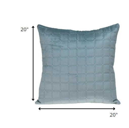 20" Gray Cotton Blend Throw Pillow-3