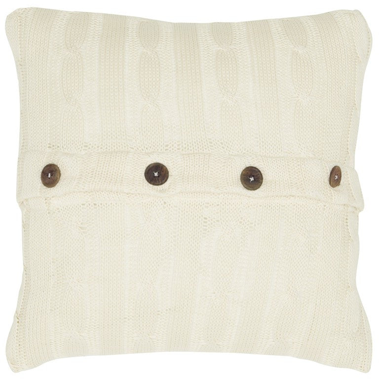 18" Ivory Cotton Throw Pillow-3