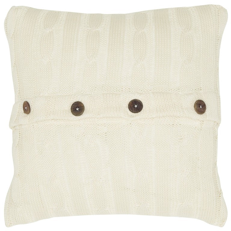 18" Ivory Cotton Throw Pillow-0