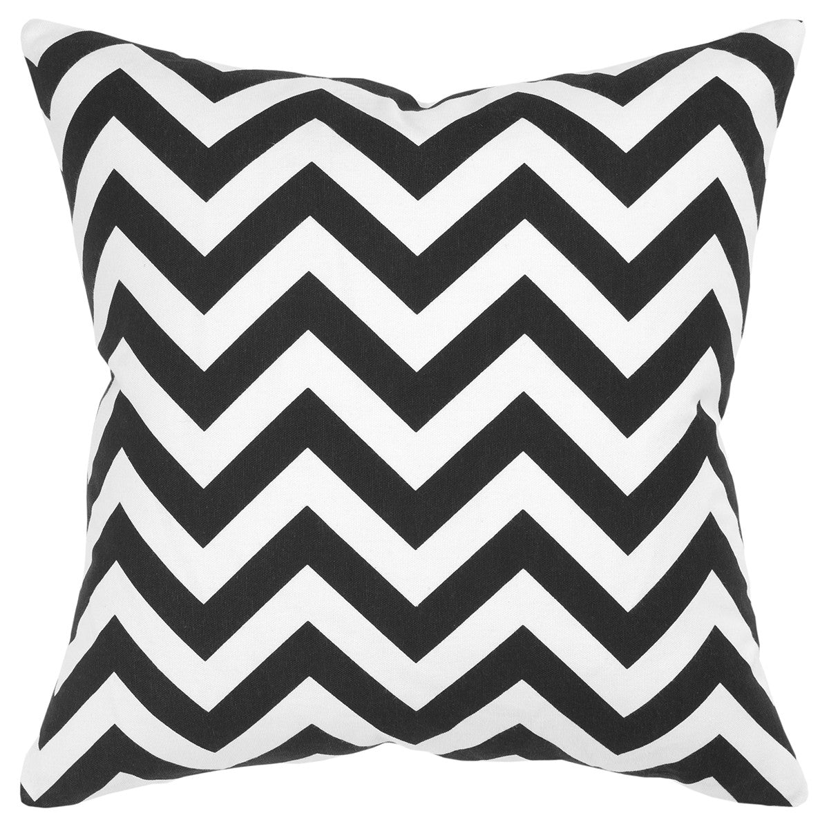 18" Black and Ivory Cotton Throw Pillow-0