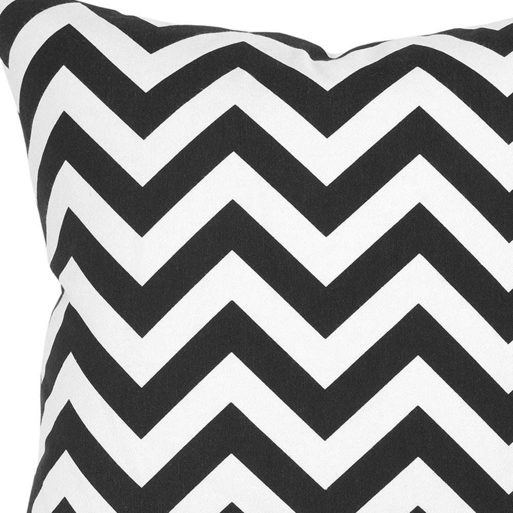 18" Black and Ivory Cotton Throw Pillow-2