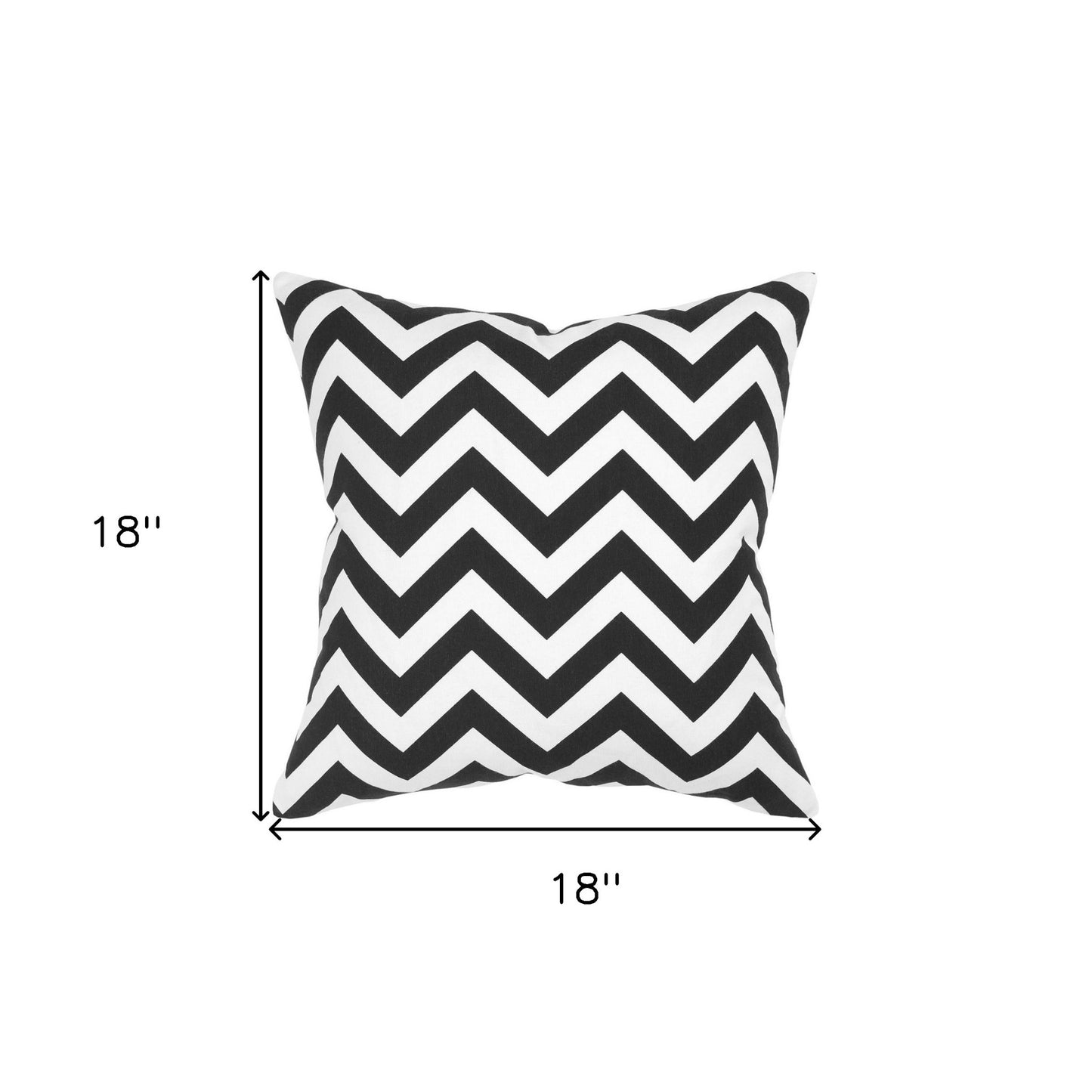 18" Black and Ivory Cotton Throw Pillow-4
