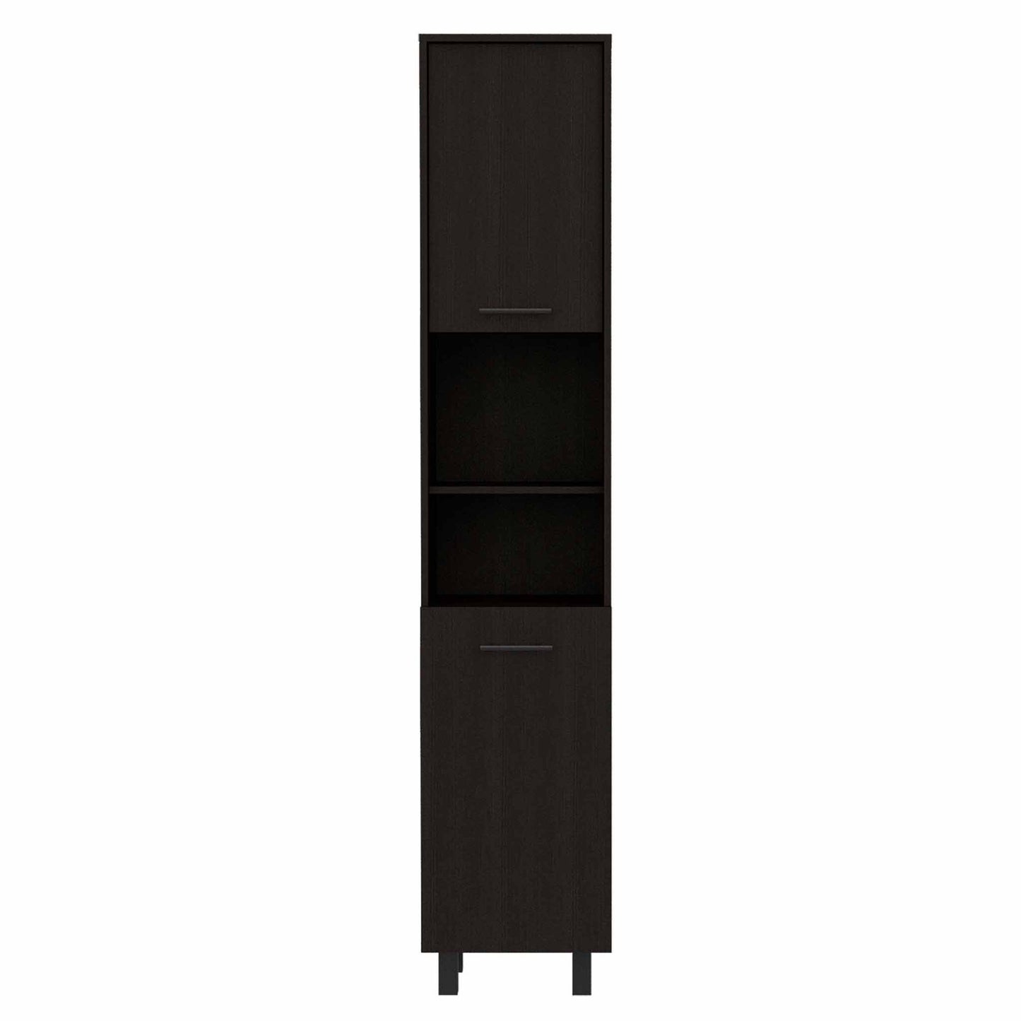 79" Modern Black Pantry Cabinet with Five Shelves-1