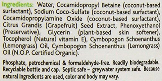 Earth Friendly Liquid Hand Soap Refill Lemongrass (6x32OZ )-1