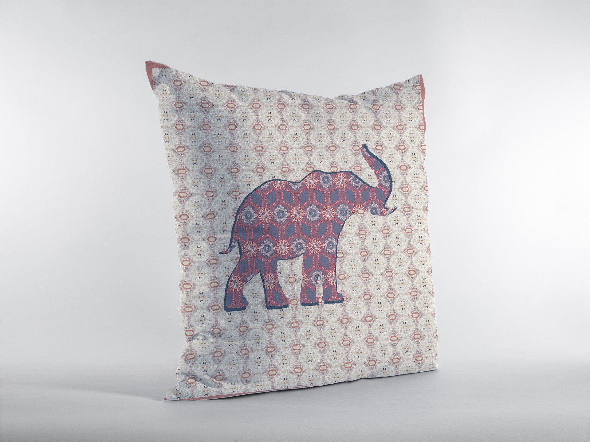 18" Magenta Elephant Zip Suede Throw Pillow-1