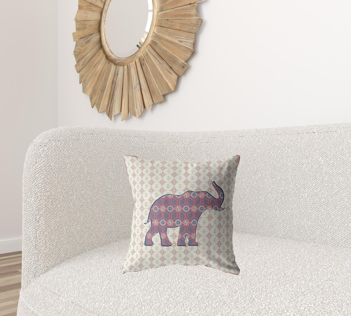18" Magenta Elephant Zip Suede Throw Pillow-2