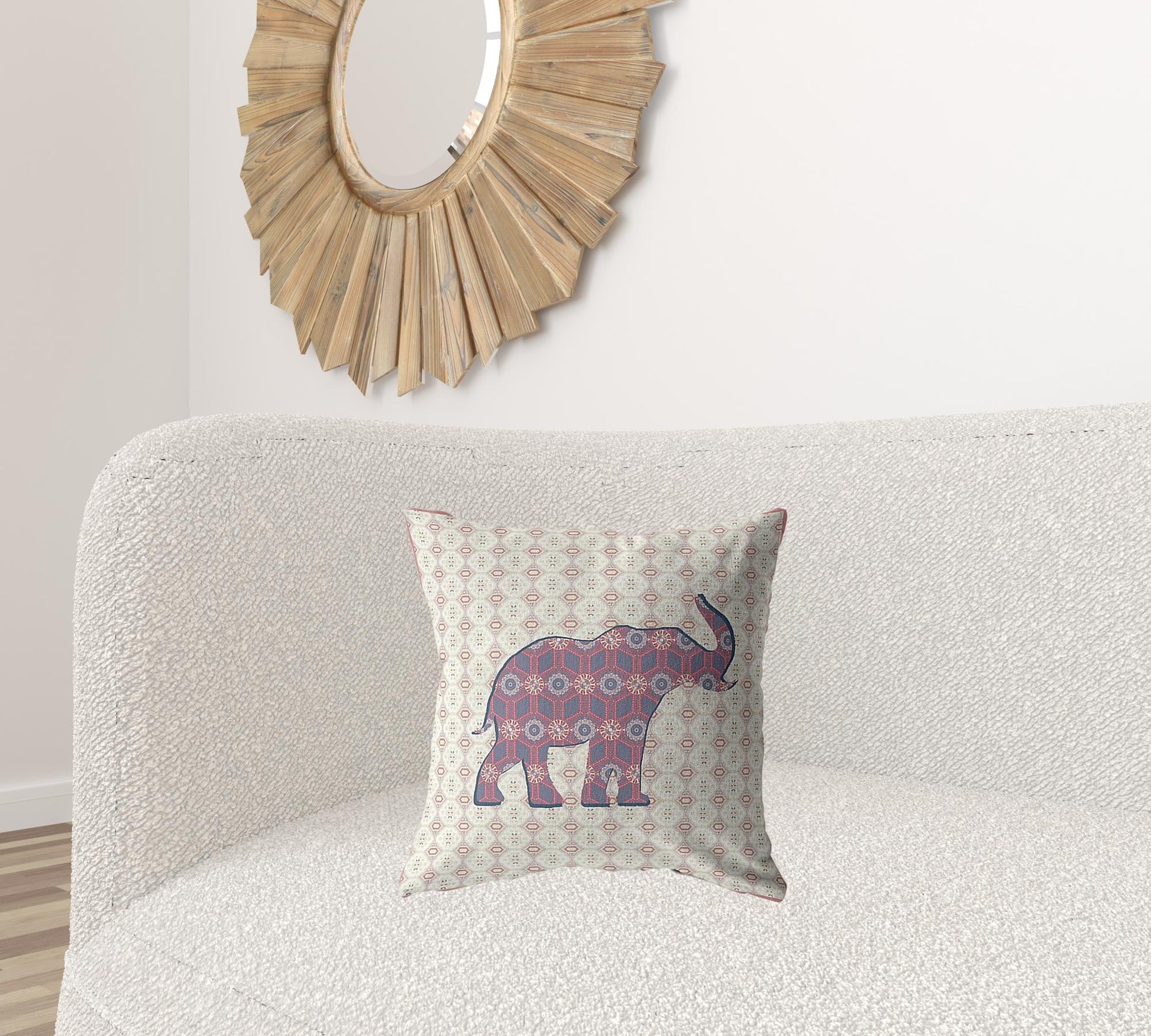 18" Magenta Elephant Zip Suede Throw Pillow-2