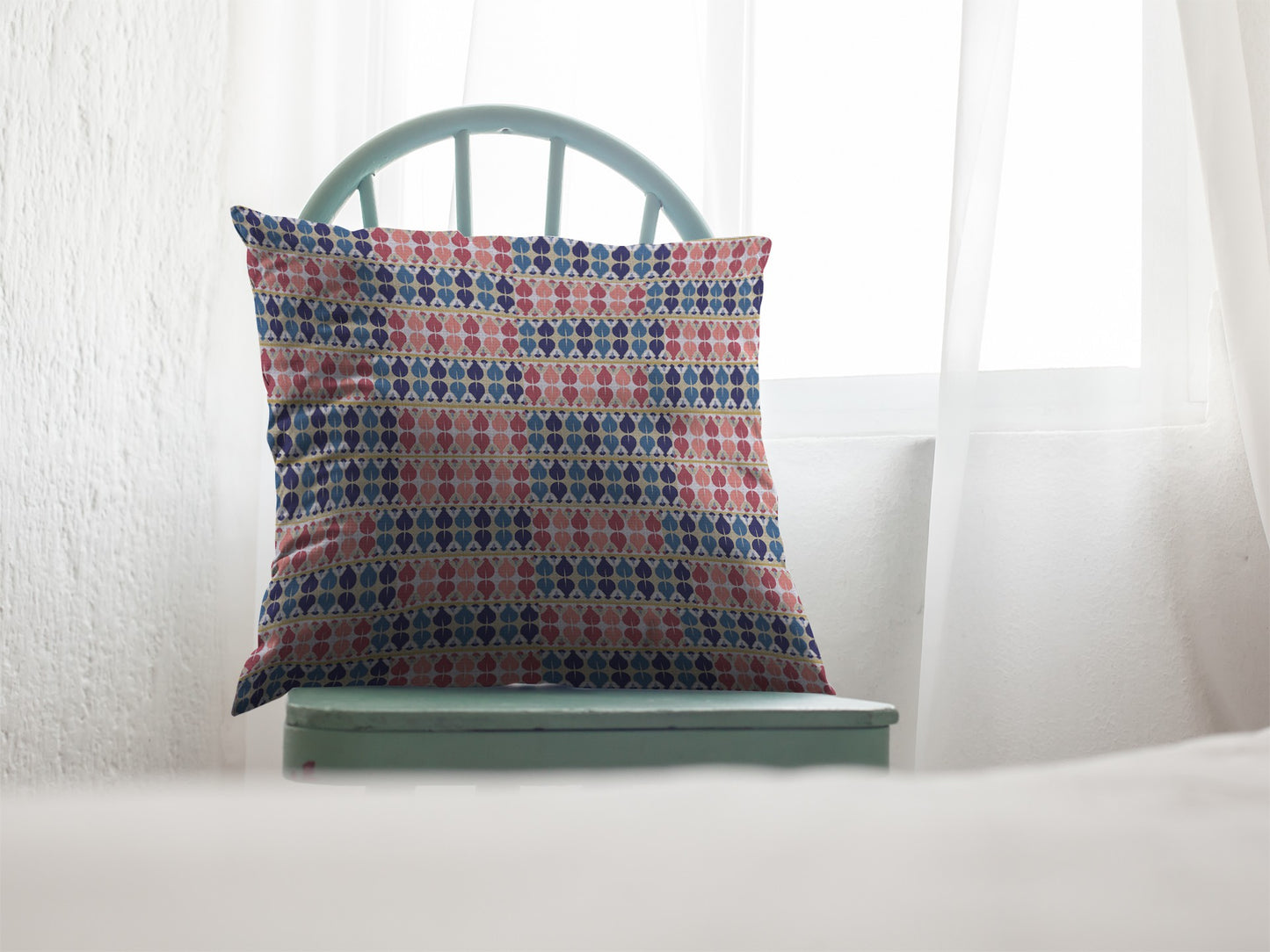 16" Red Blue Spades Zippered Suede Throw Pillow-3