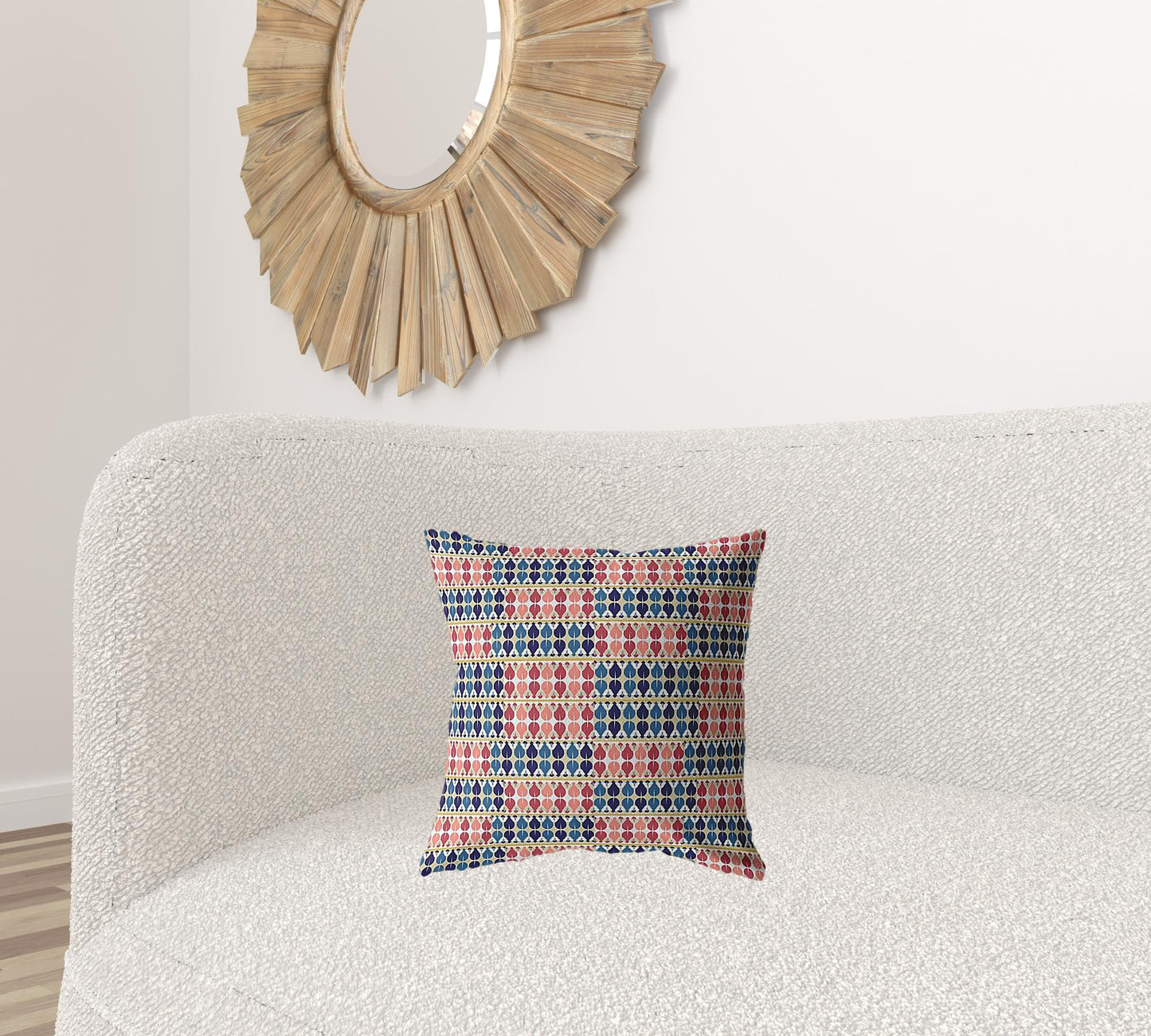 16" Red Blue Spades Zippered Suede Throw Pillow-1