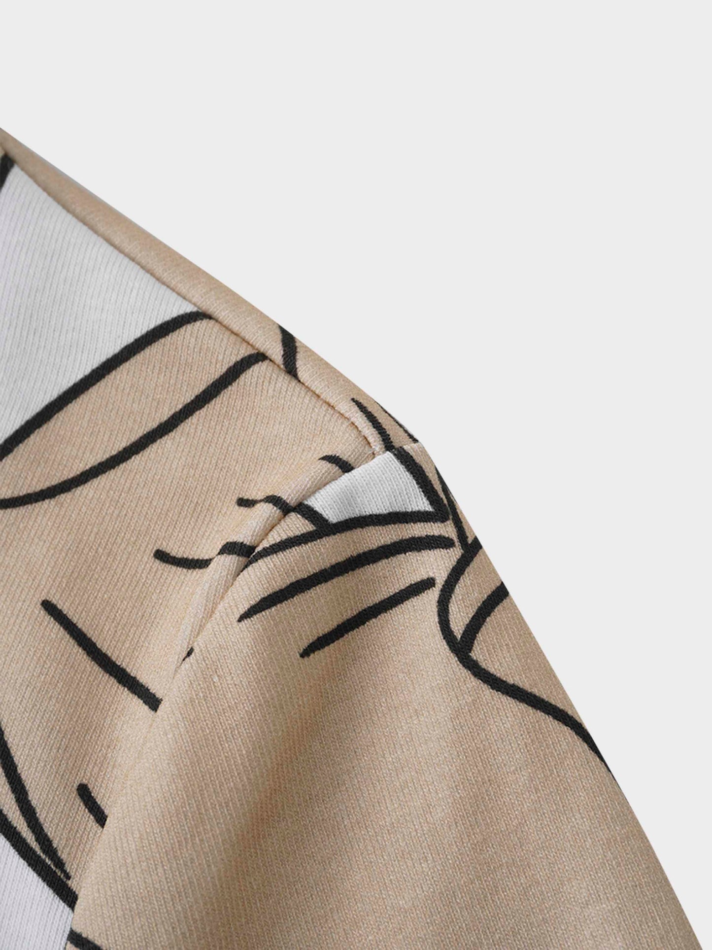 Basic Printed T-shirt-Oversized Tan Floral-3