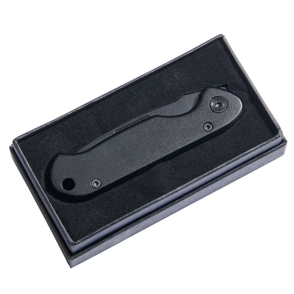 All Black Locking Pocket Knife 3.5" L Closed-4