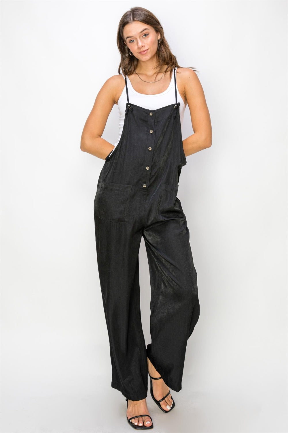 HYFVE Half Button Sleeveless Straight Jumpsuit-0