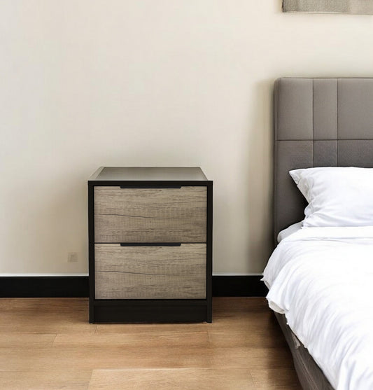 19" Wood Two Drawer Nightstand-0