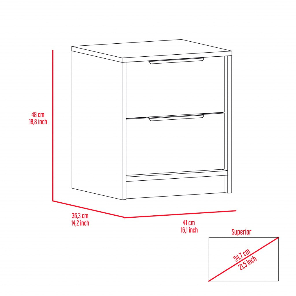 19" Wood Two Drawer Nightstand-7