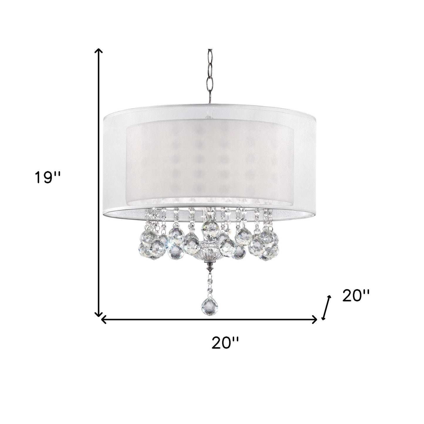 Chic Silver Ceiling Lamp with Crystal Accents and Silver Shade-6