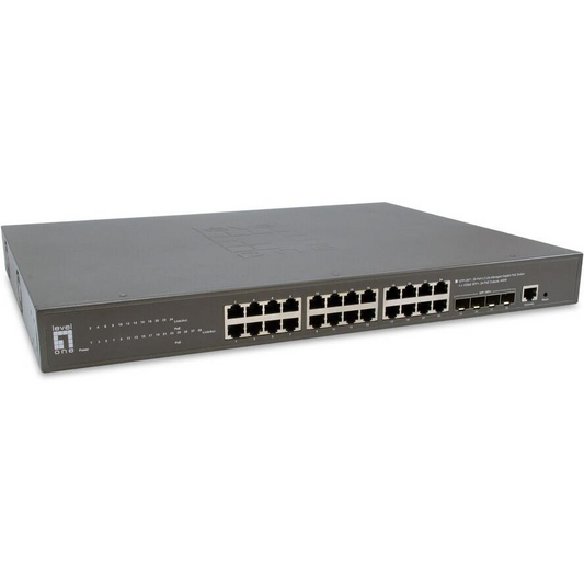 LevelOne GTP-2871 hálózati kapcsoló Vezérelt L3 Gigabit Ethernet (10/100/1000) Ethernet-áramellátás (PoE) támogatása Szürke (GTP-2871)-0