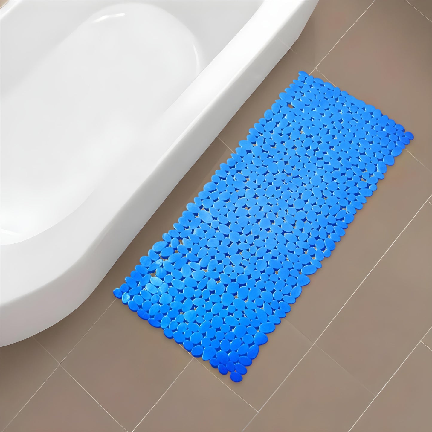 35" Blue Spa Pebbles Non Slip Bathtub Mat-2