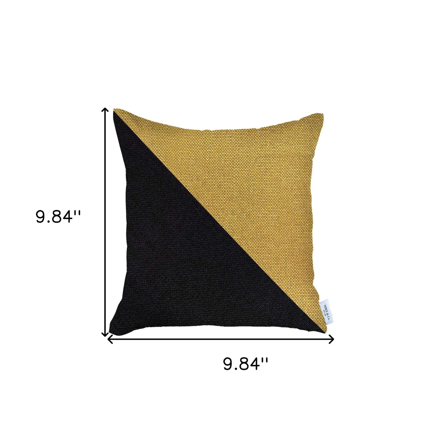 18" X 18" Yellow And Black Geometric Zippered Handmade Polyester Throw Pillow Cover-4