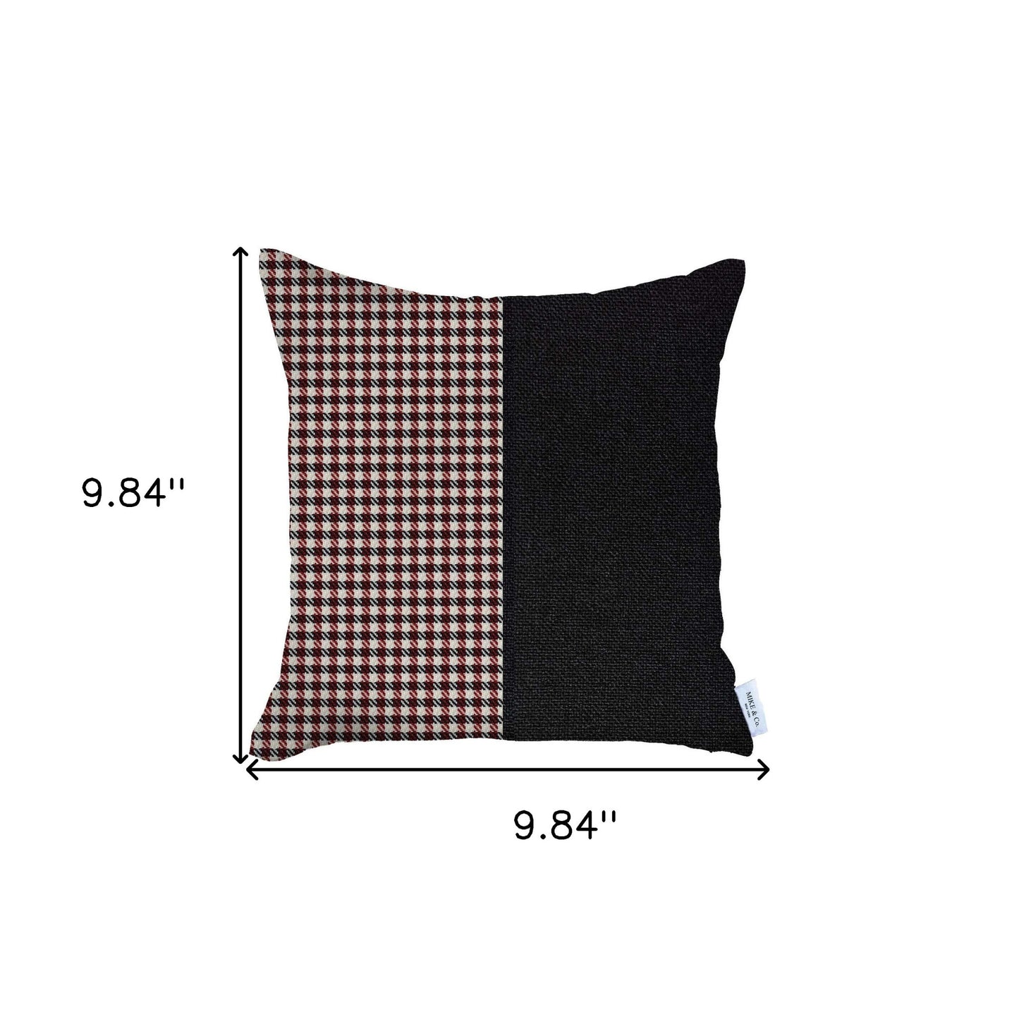 18" X 18" Black And Red Abstract Zippered Handmade Polyester Throw Pillow Cover-3