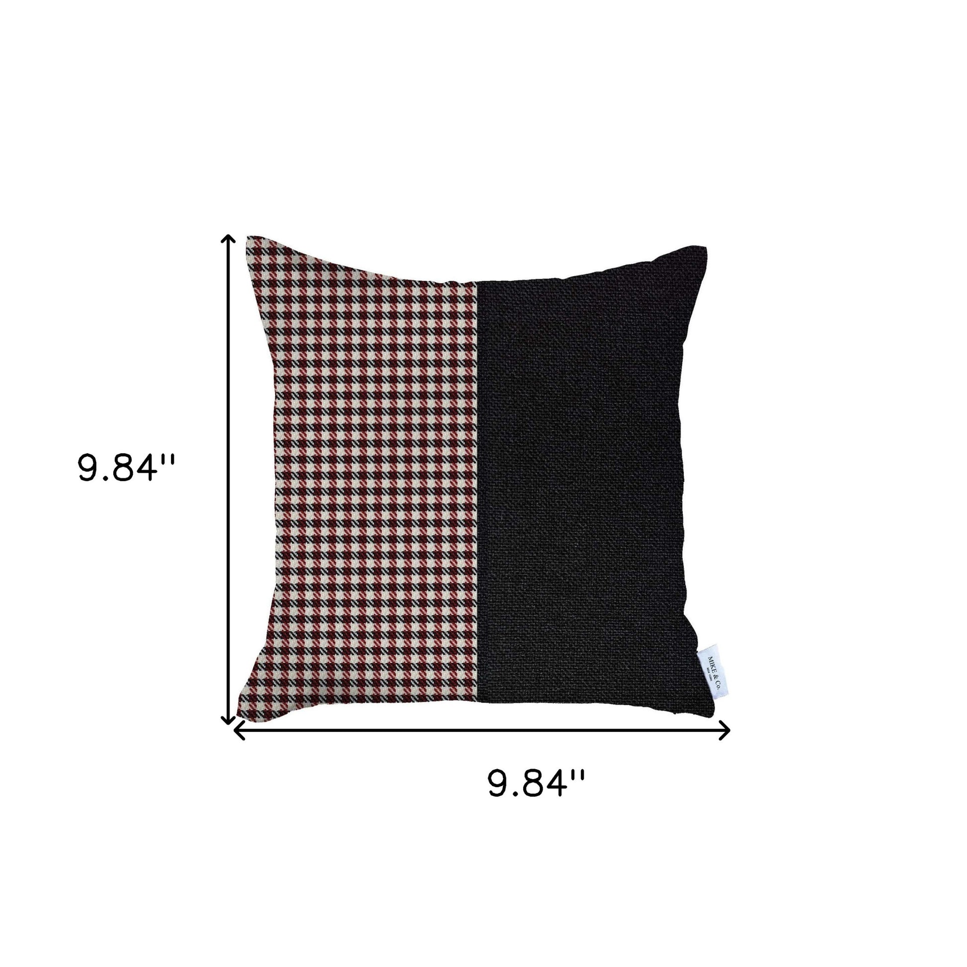 18" X 18" Black And Red Abstract Zippered Handmade Polyester Throw Pillow Cover-3