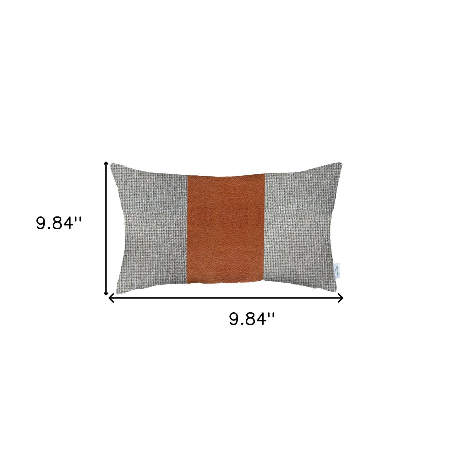 12" X 20" Grey And Brown Geometric Zippered Handmade Polyester Lumbar Pillow Cover-6