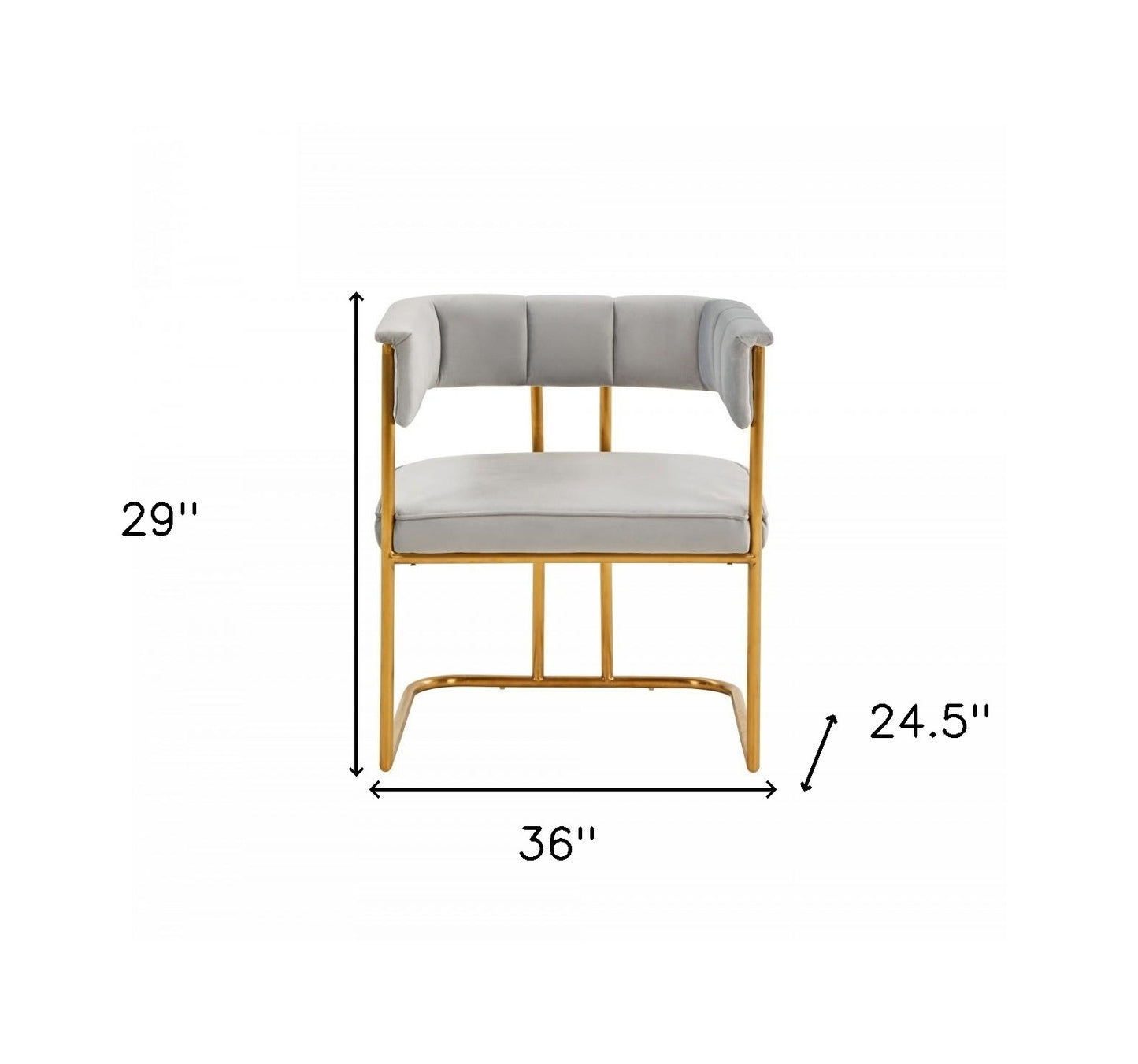 Gray and Gold Upholstered Fabric Dining Arm Chair-7