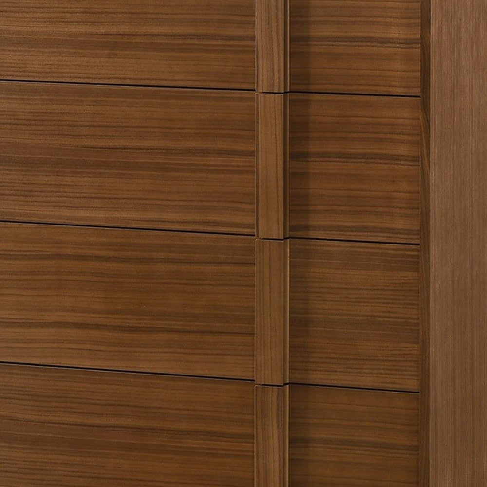 36" Walnut Brown Wood Contemporary Five Drawer Dresser-4